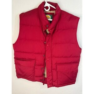 Cabela's Goose down‎ Puffer vest red size Large L Zip close